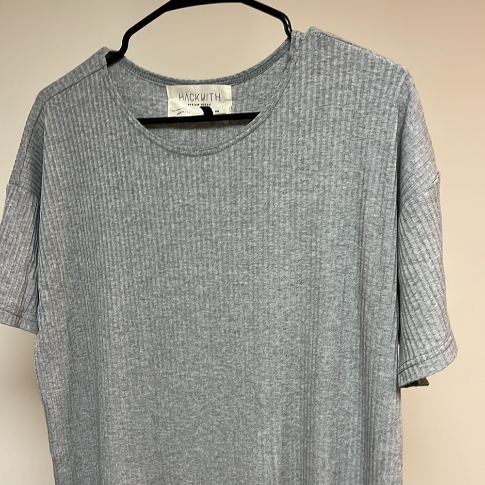 Hackwith Design House Gray Ribbed T-Shirt Dress - Picture 4 of 5